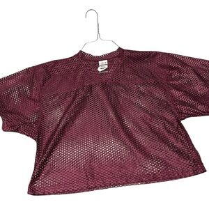 A4 Jersey Burgundy Cropped Football V-Neck Gym Sport Jersey youth L/XL